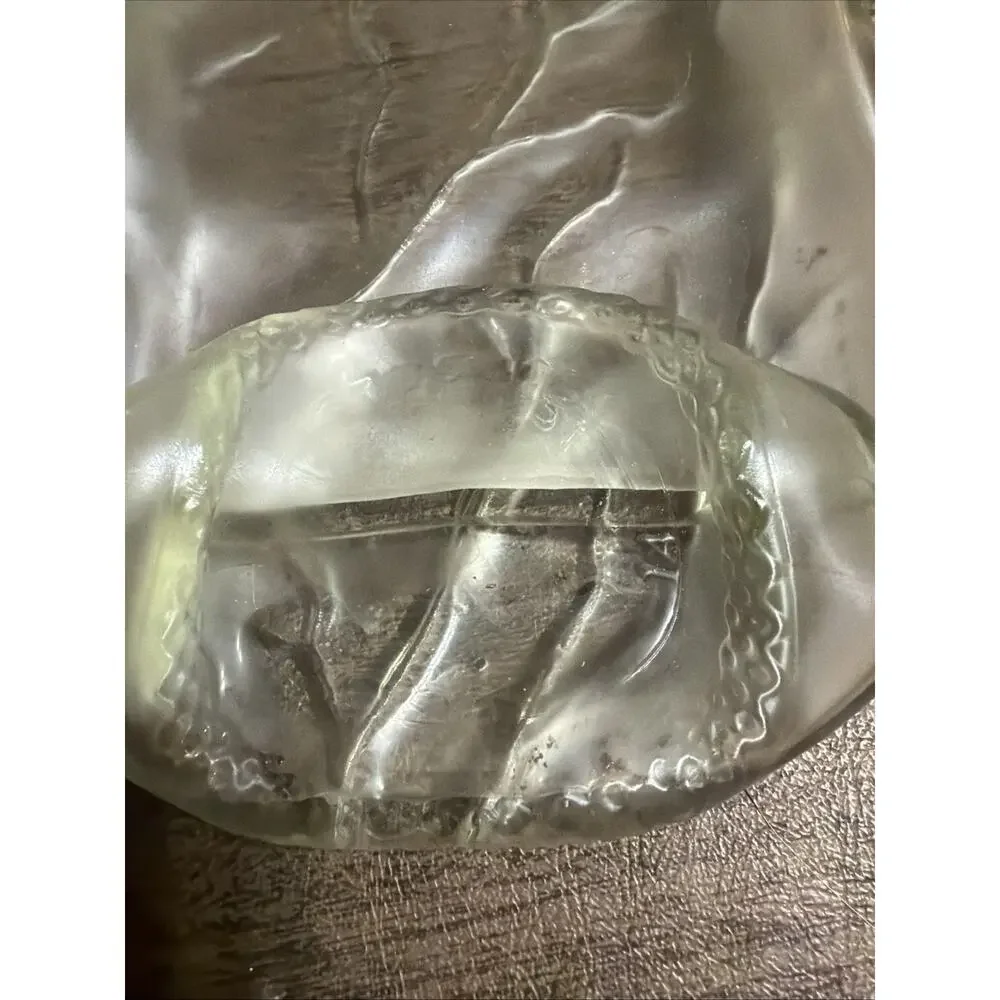 Art Glass Clear Recycled‎ Wine Bottle Cheese Tray Appetizer Food Board 12